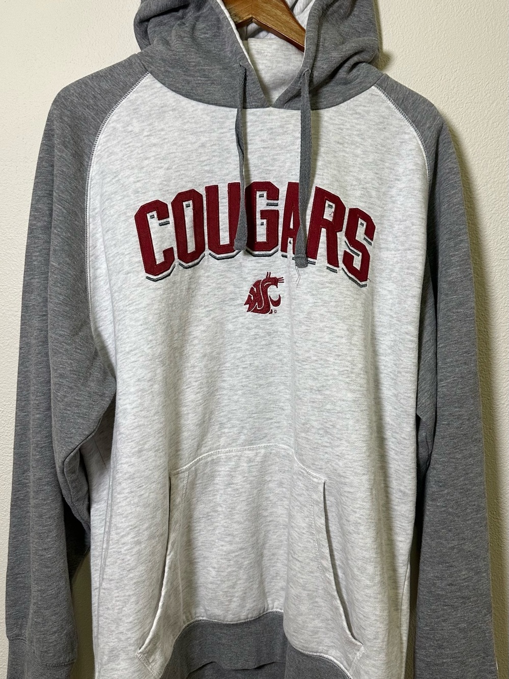 Champion Two-Tone Gray and Maroon 'Cougars' Pullover Hoodie